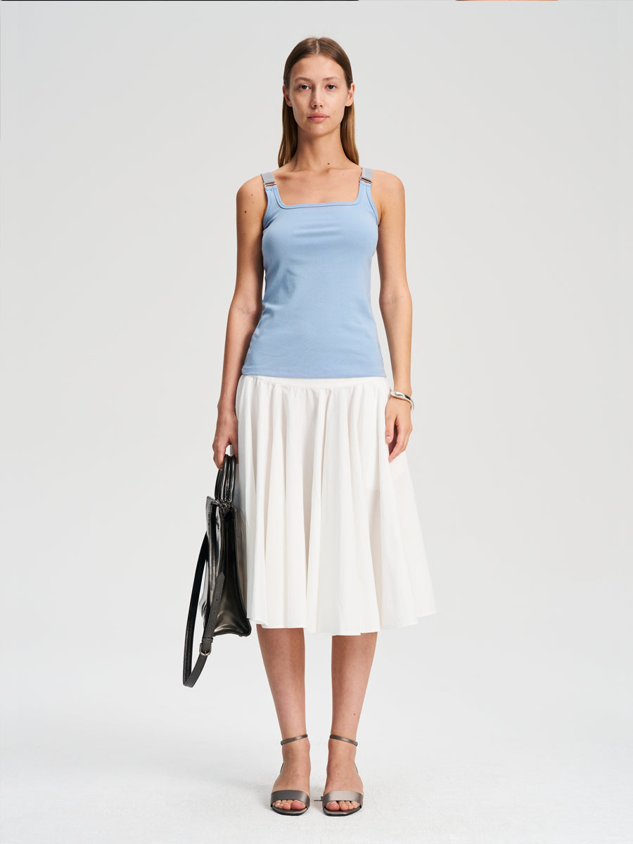 Hughum Elastic panelled square-neck vest