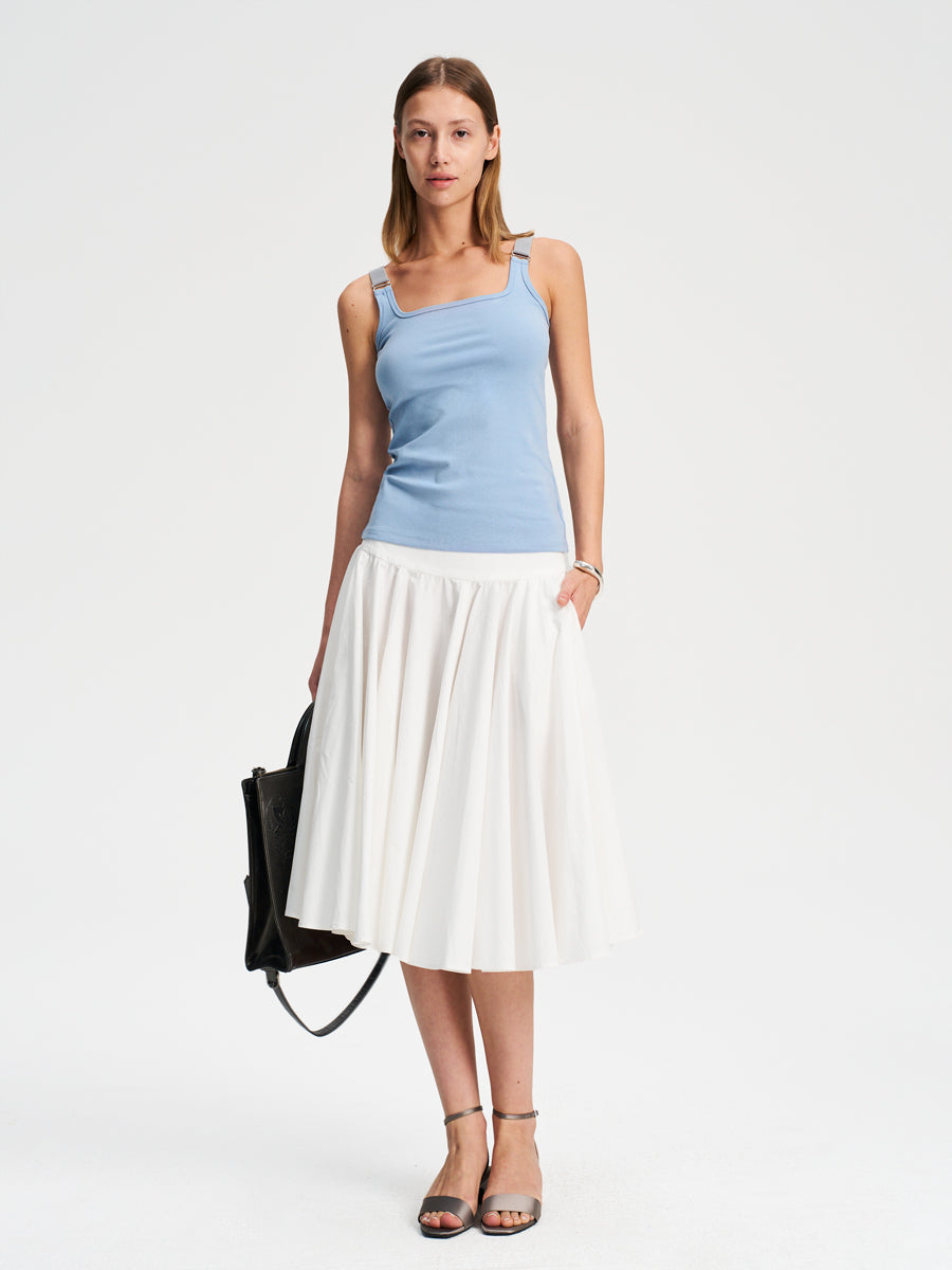 Hughum Elastic panelled square-neck vest