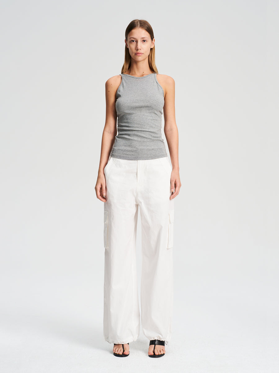 Hughum High-necked vintage two-tone back V-neck vest