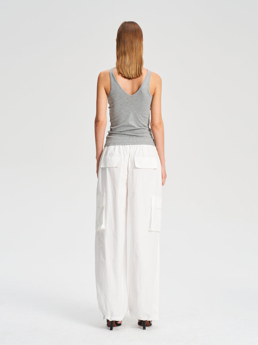 Hughum High-necked vintage two-tone back V-neck vest