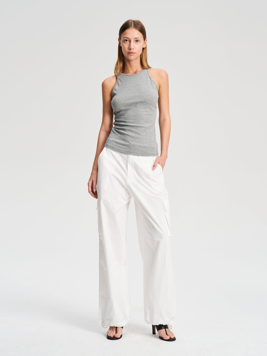 Hughum High-necked vintage two-tone back V-neck vest