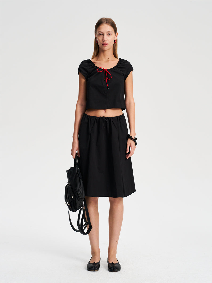 Hughum Cotton black drawstring strap set