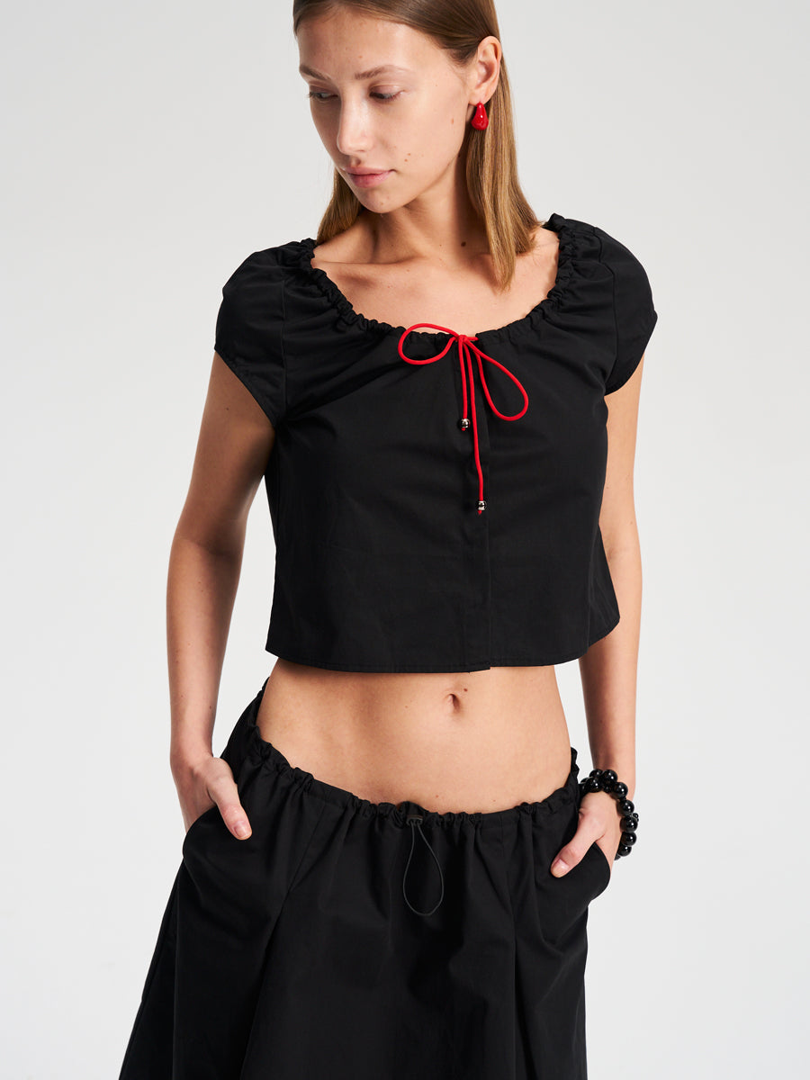 Hughum Cotton black drawstring strap set