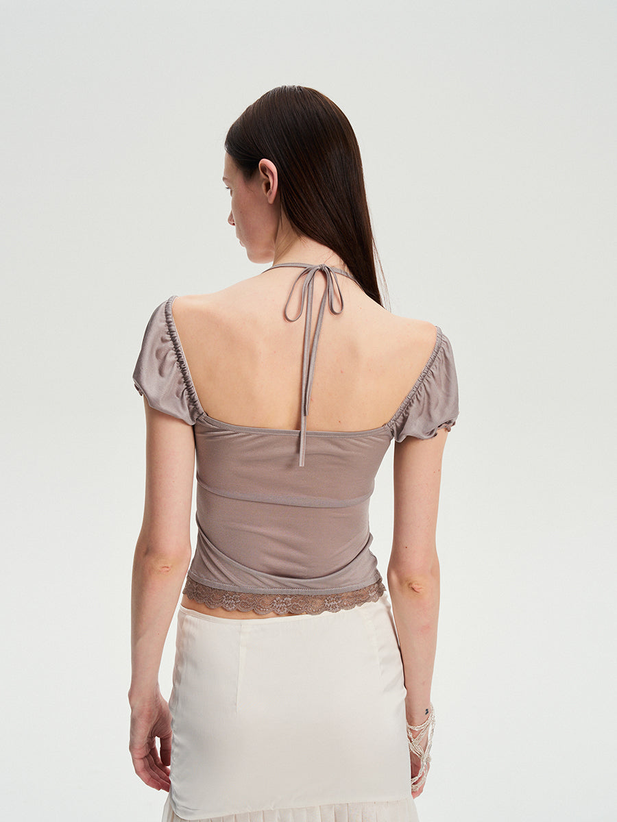 Dotyears Acetate lace panelled beaded cardigan