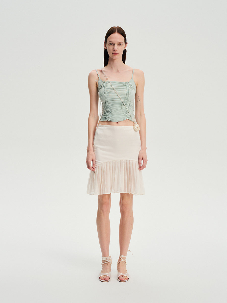 Dotyears Forest Whispers - Light-coloured drawstring pleated slim suspenders