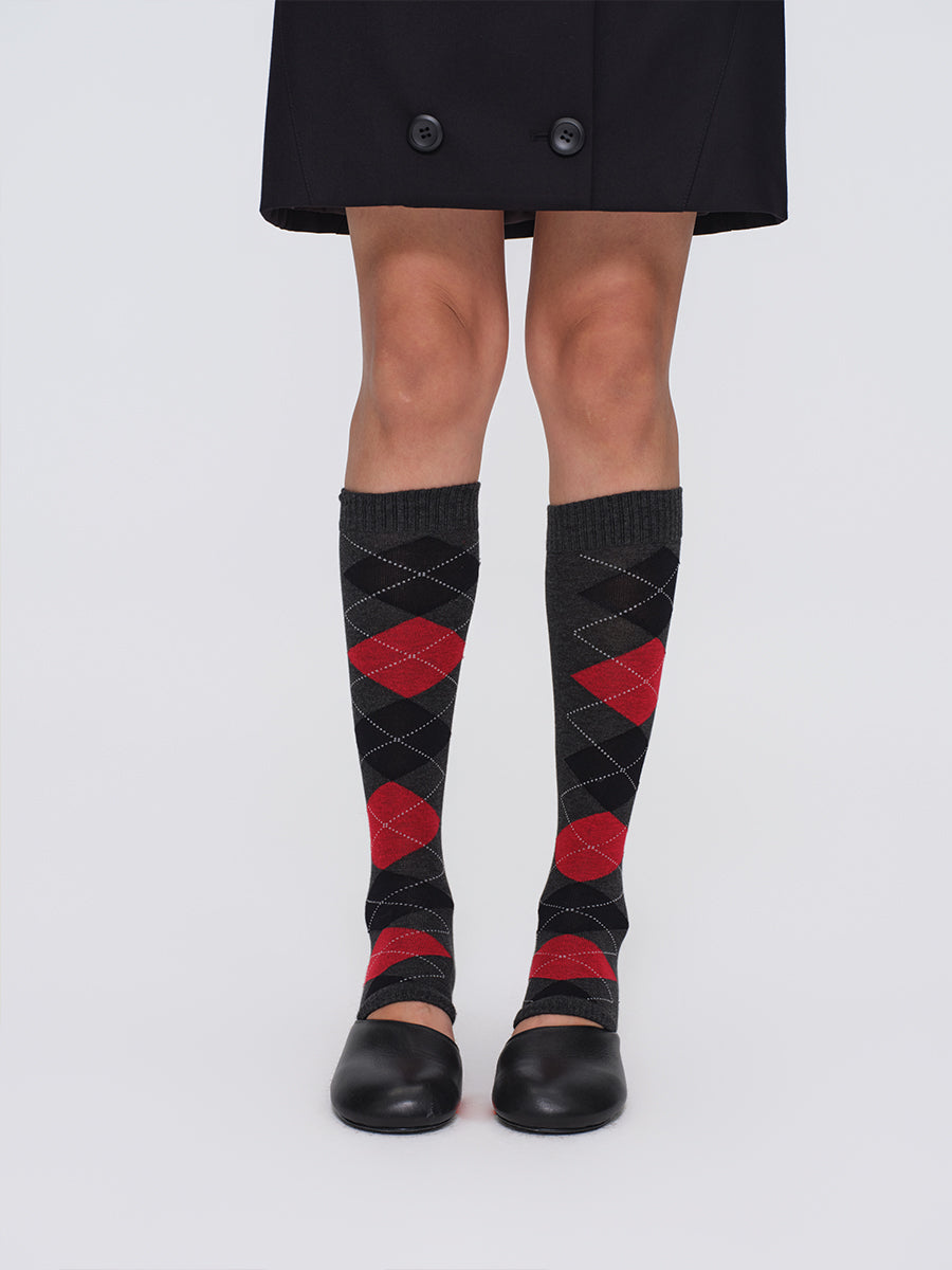 Dotyears Diamond Pattern Knit Leg Warmers