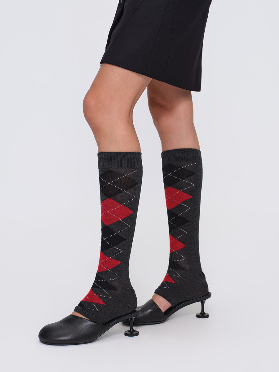 Dotyears Diamond Pattern Knit Leg Warmers