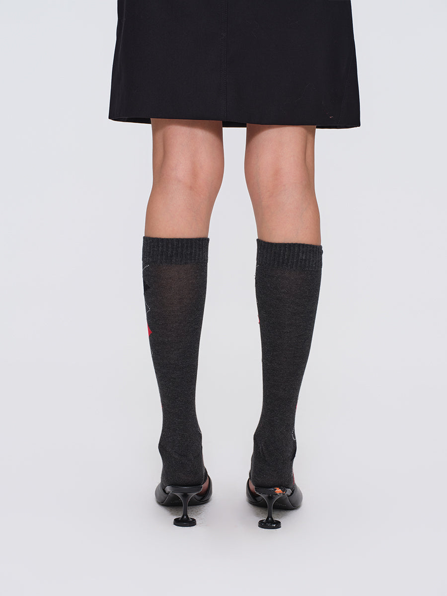 Dotyears Diamond Pattern Knit Leg Warmers