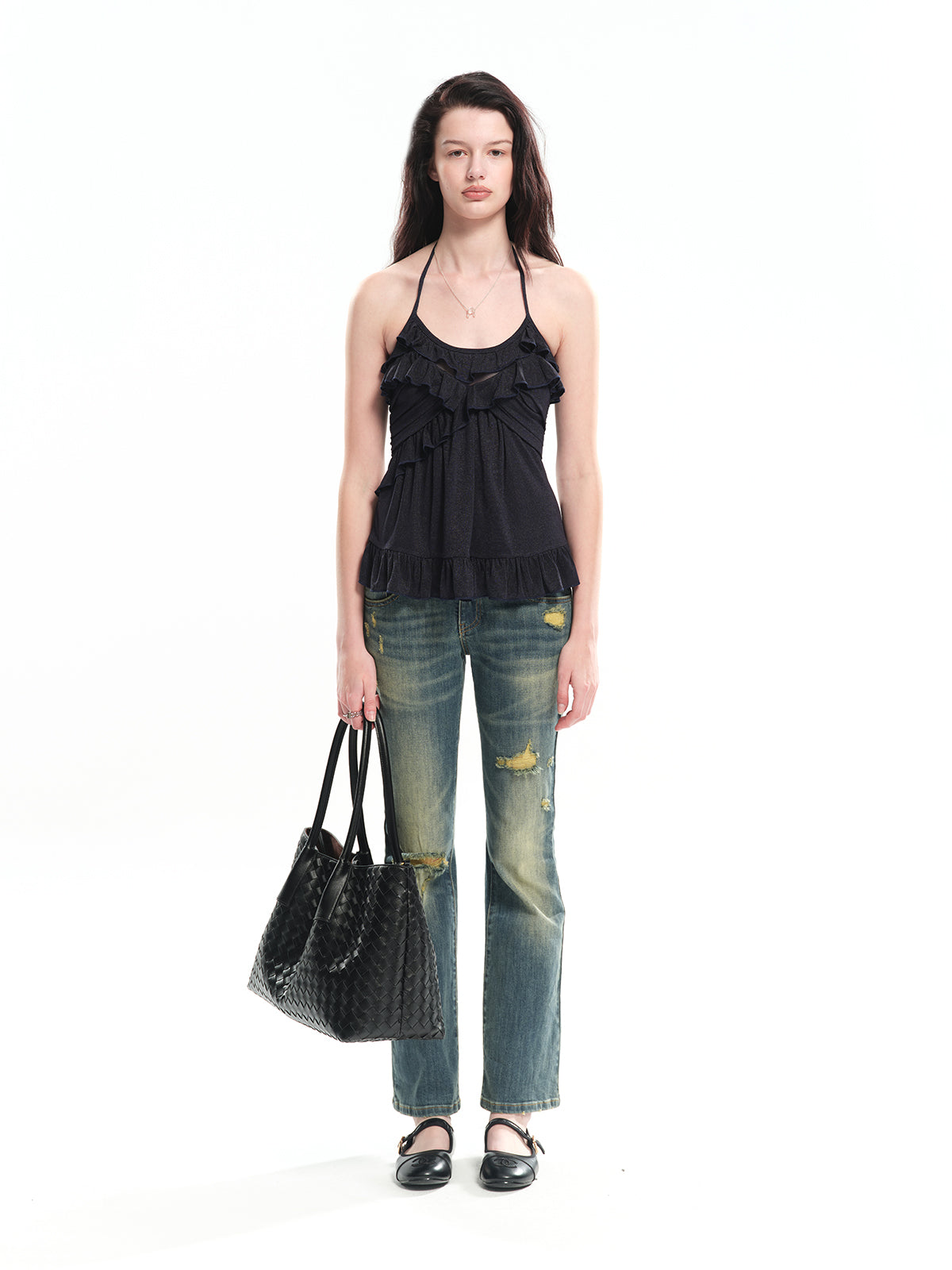 Dotyears Acetic acid lace spliced camisole