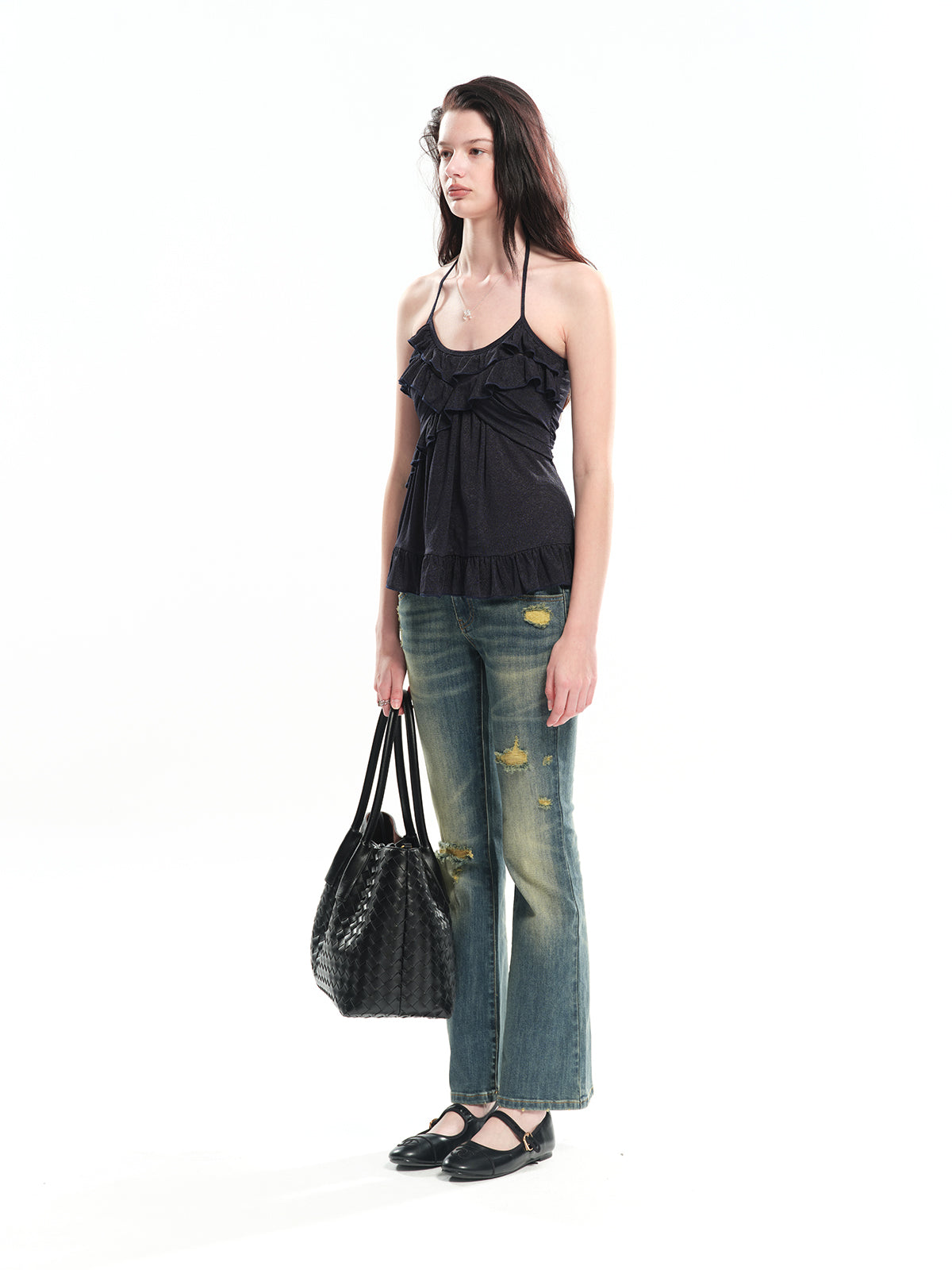 Dotyears Acetic acid lace spliced camisole