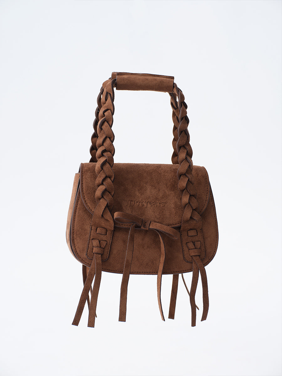 Dotyears Versatile Top-Handle Bag with Woven Suede Handle