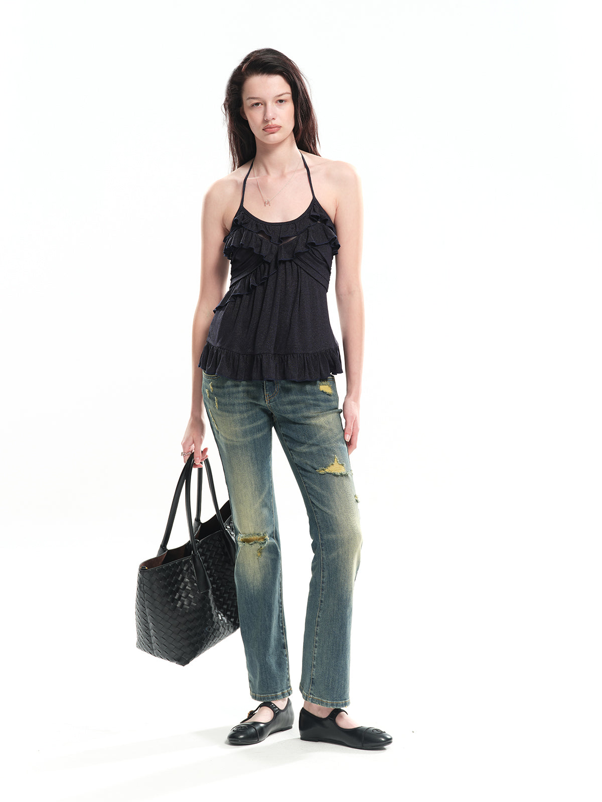 Dotyears Acetic acid lace spliced camisole