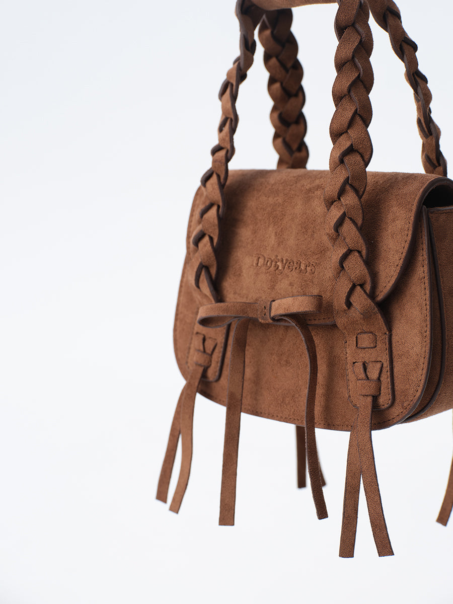 Dotyears Versatile Top-Handle Bag with Woven Suede Handle