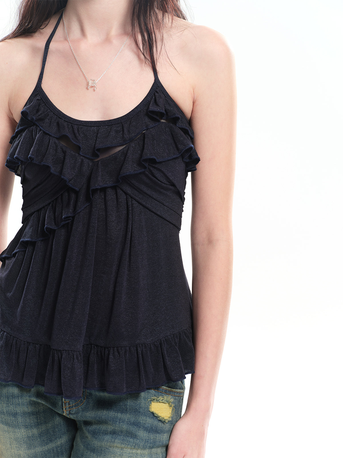 Dotyears Acetic acid lace spliced camisole
