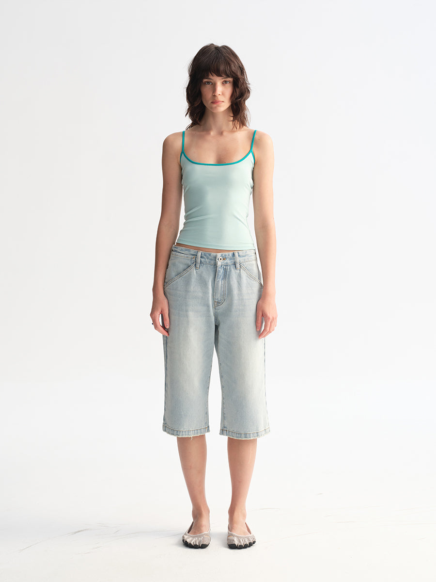 Hughum Modal Knit Color-Block Tank Top