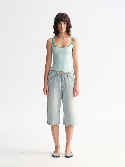 Hughum Modal Knit Color-Block Tank Top