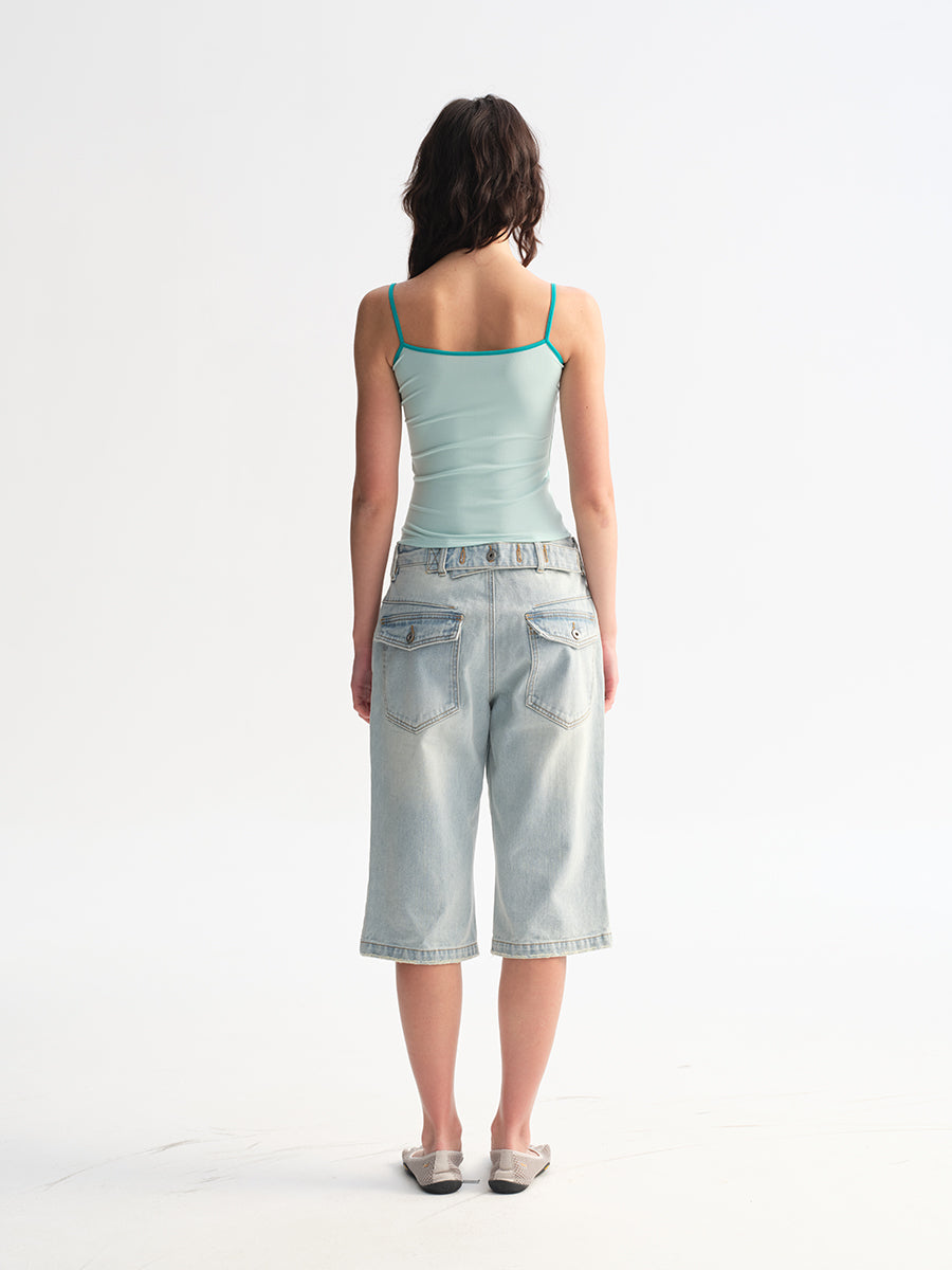 Hughum Modal Knit Color-Block Tank Top