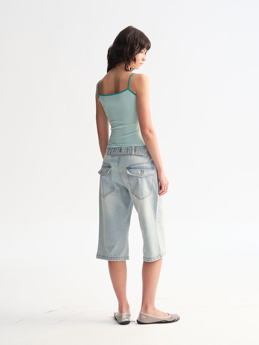 Hughum Modal Knit Color-Block Tank Top