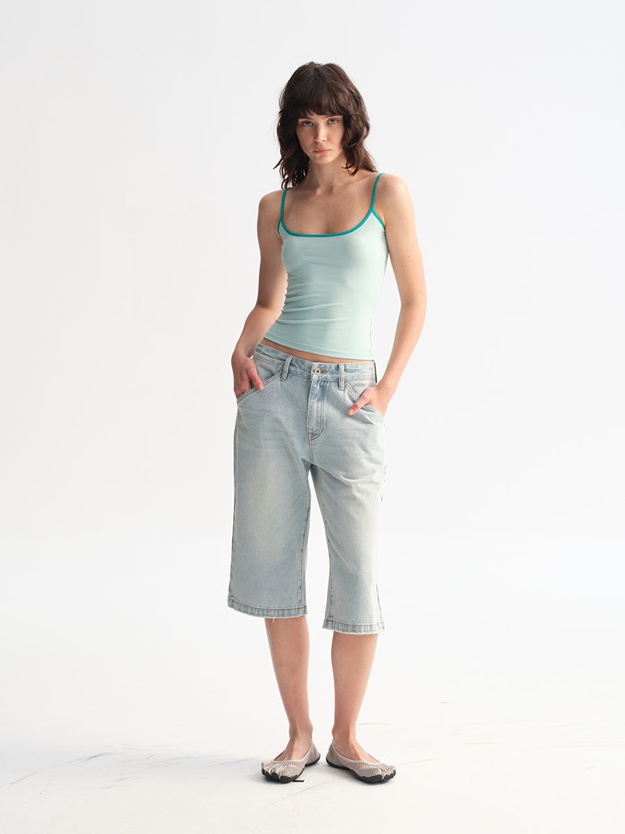 Hughum Modal Knit Color-Block Tank Top