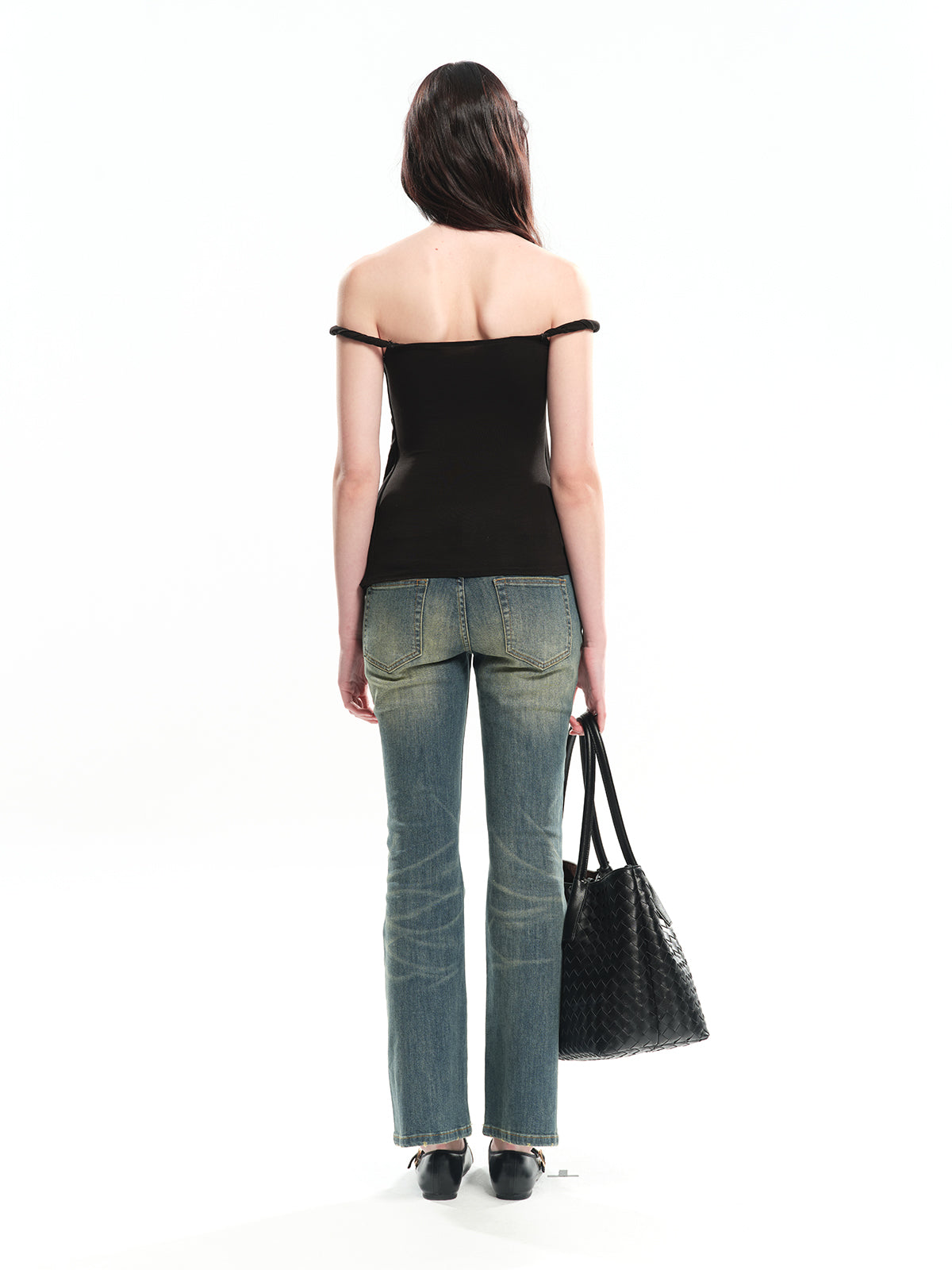 Dotyears Twist Knot Off-the-shoulder Knit Top (Two Colors: Black & Pink)