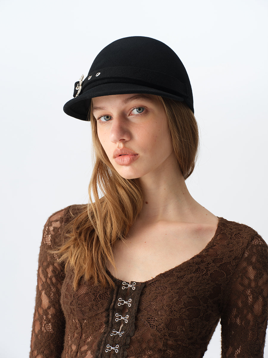 Dotyears Wool Riding Hat with Metal Buckle
