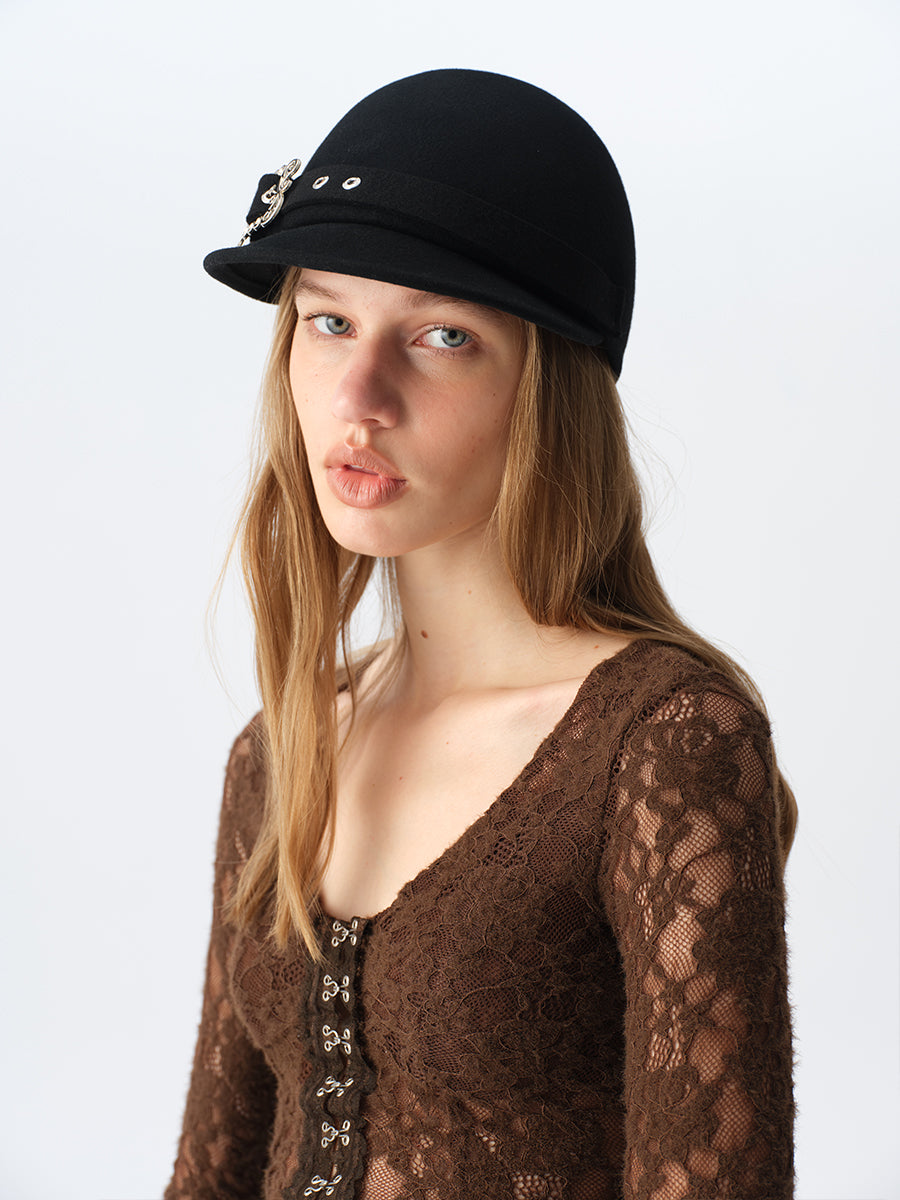 Dotyears Wool Riding Hat with Metal Buckle