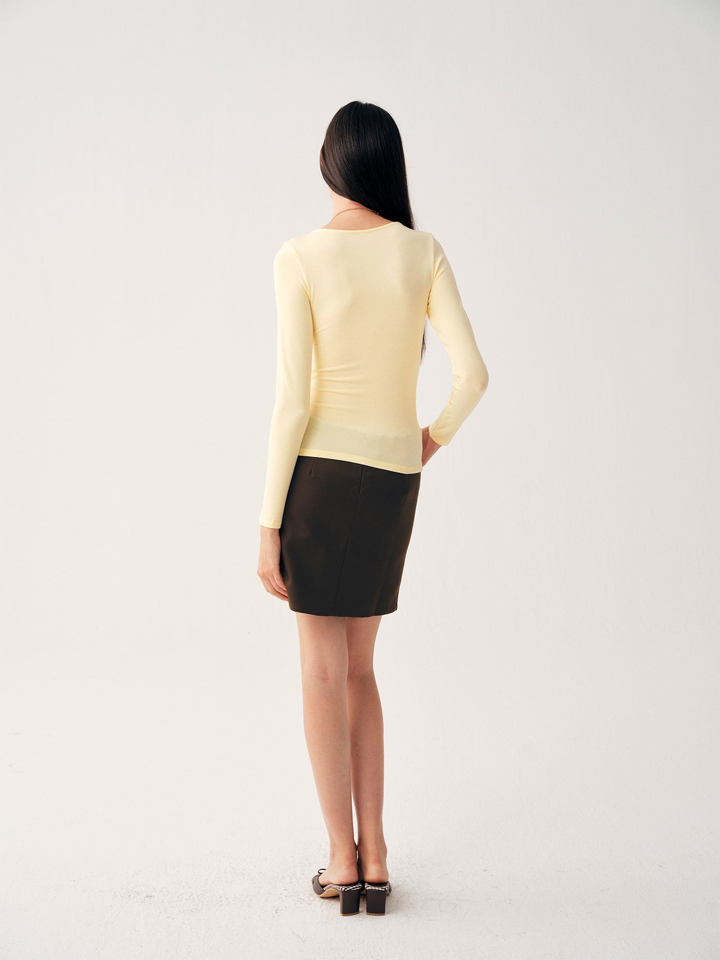 Dotyears Butter‑Yellow Cross‑Front Top