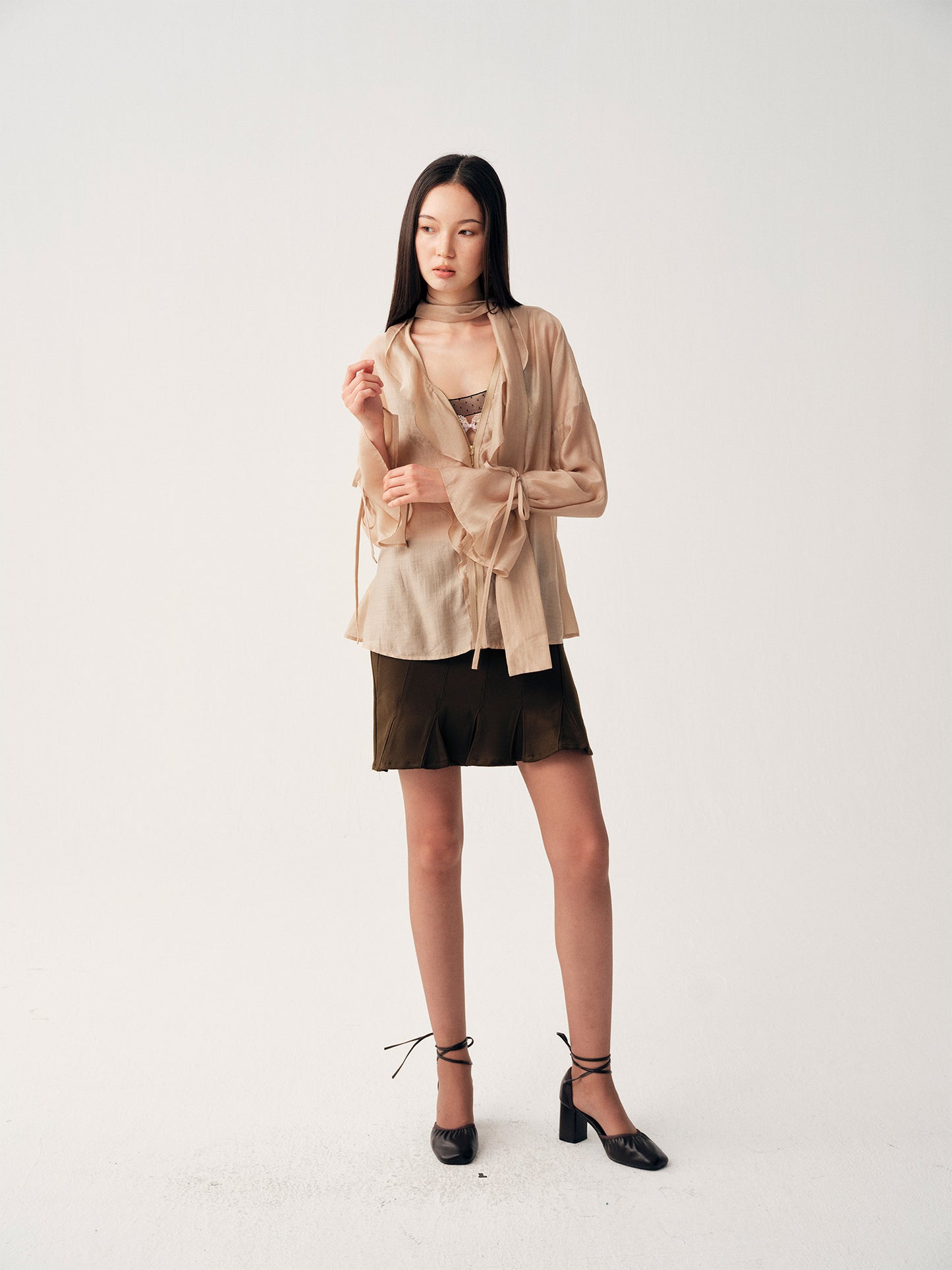 Dotyears Champagne‑Textured Blouse