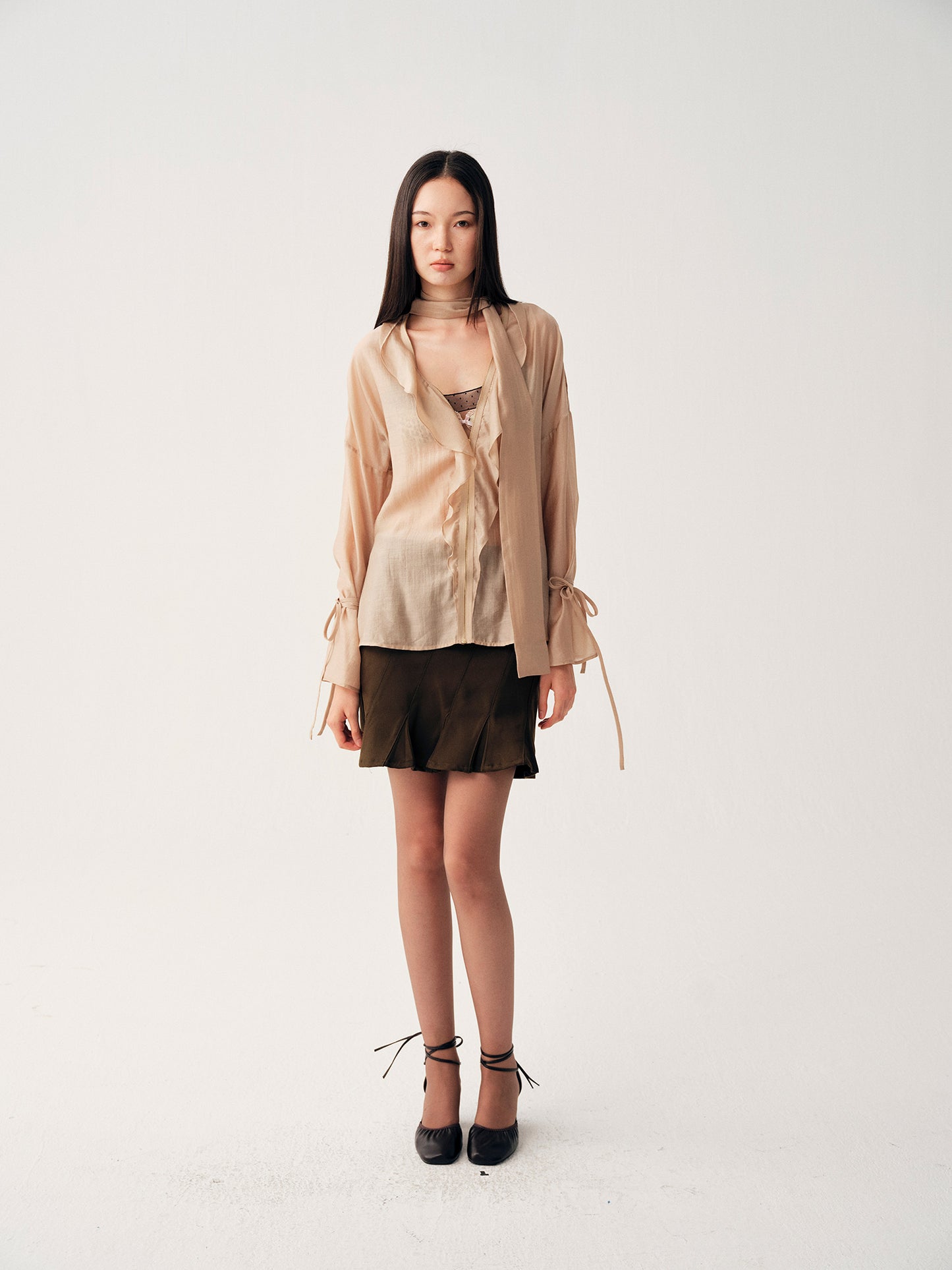 Dotyears Champagne‑Textured Blouse