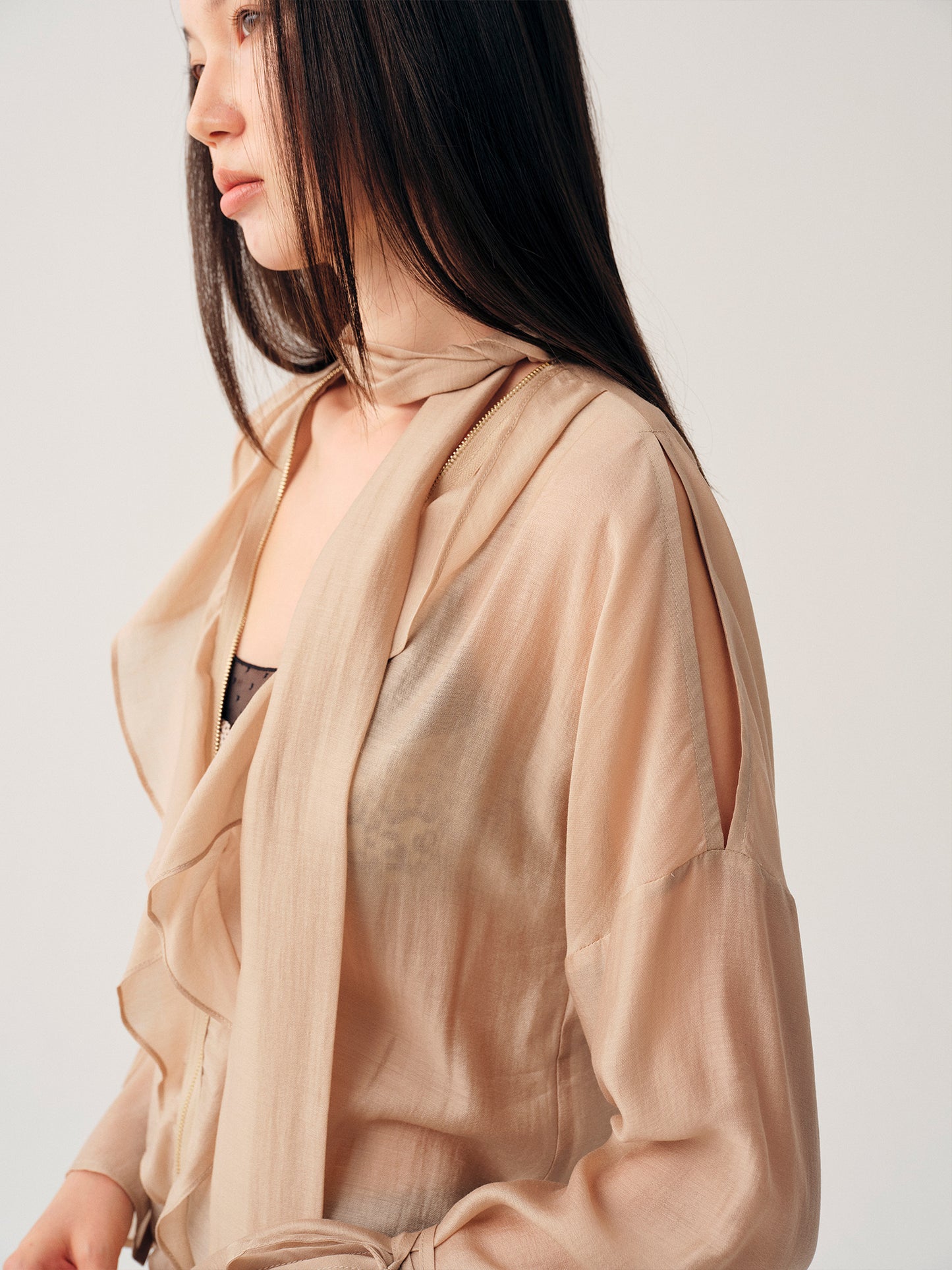 Dotyears Champagne‑Textured Blouse