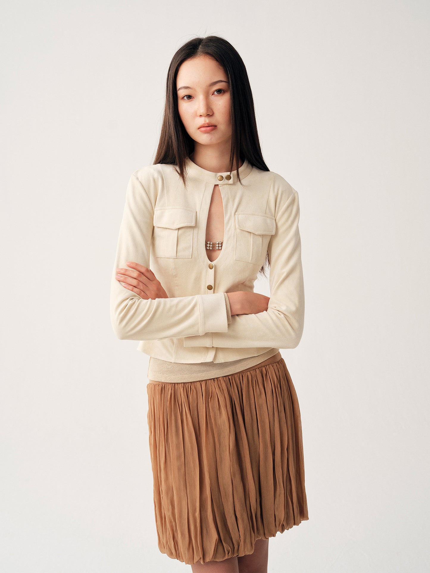 Dotyears Two‑Tone Suede Jacket