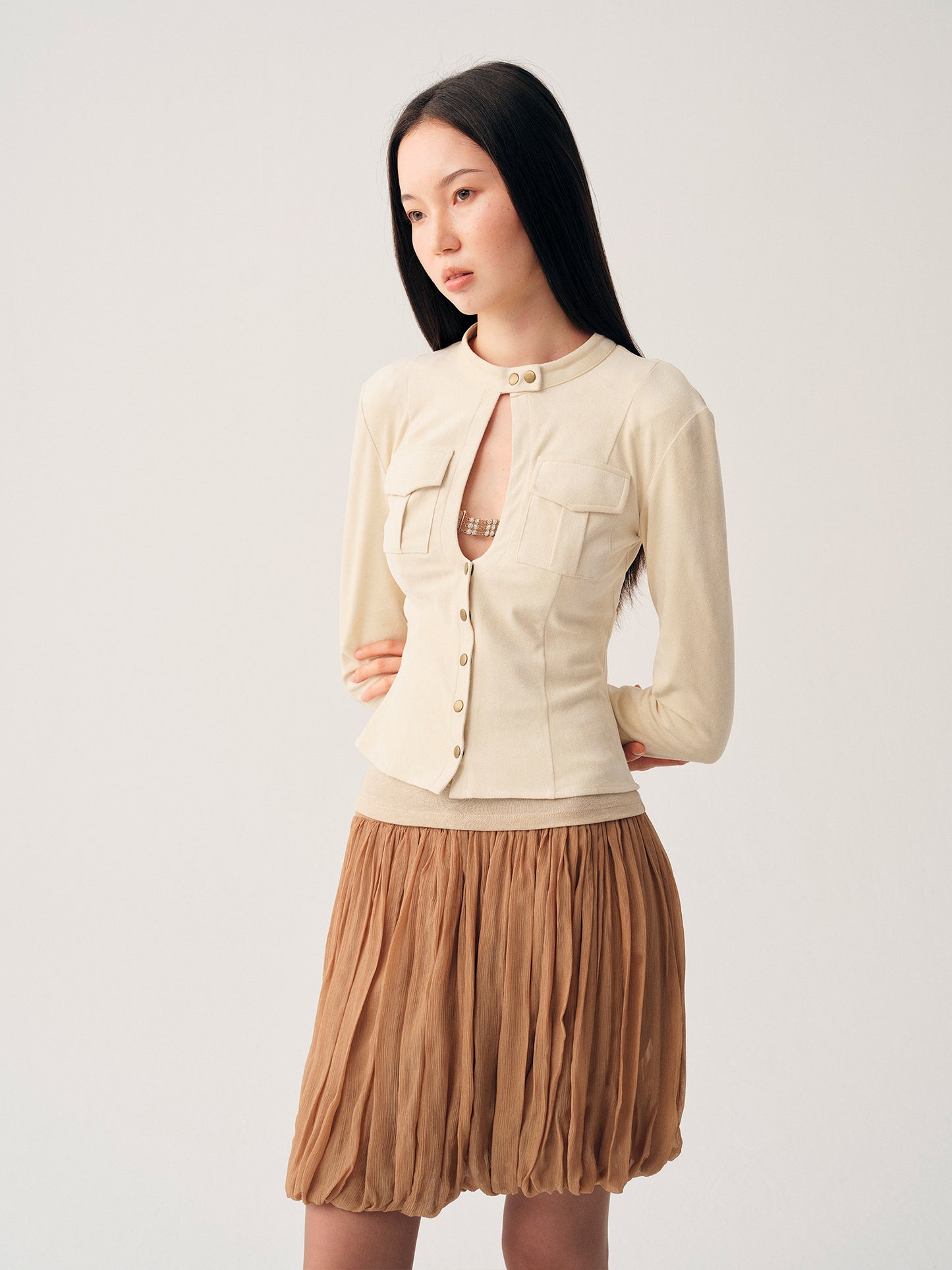 Dotyears Two‑Tone Suede Jacket