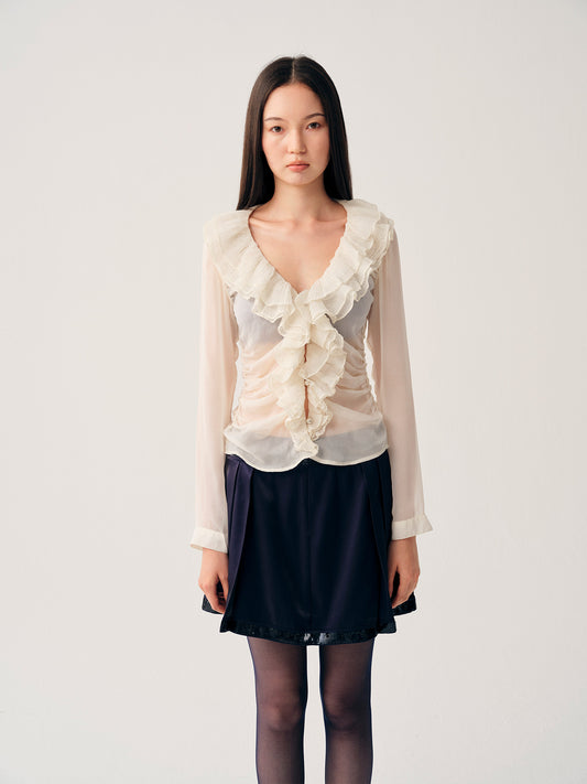 Dotyears Multi‑Layer Ruffled Cardigan