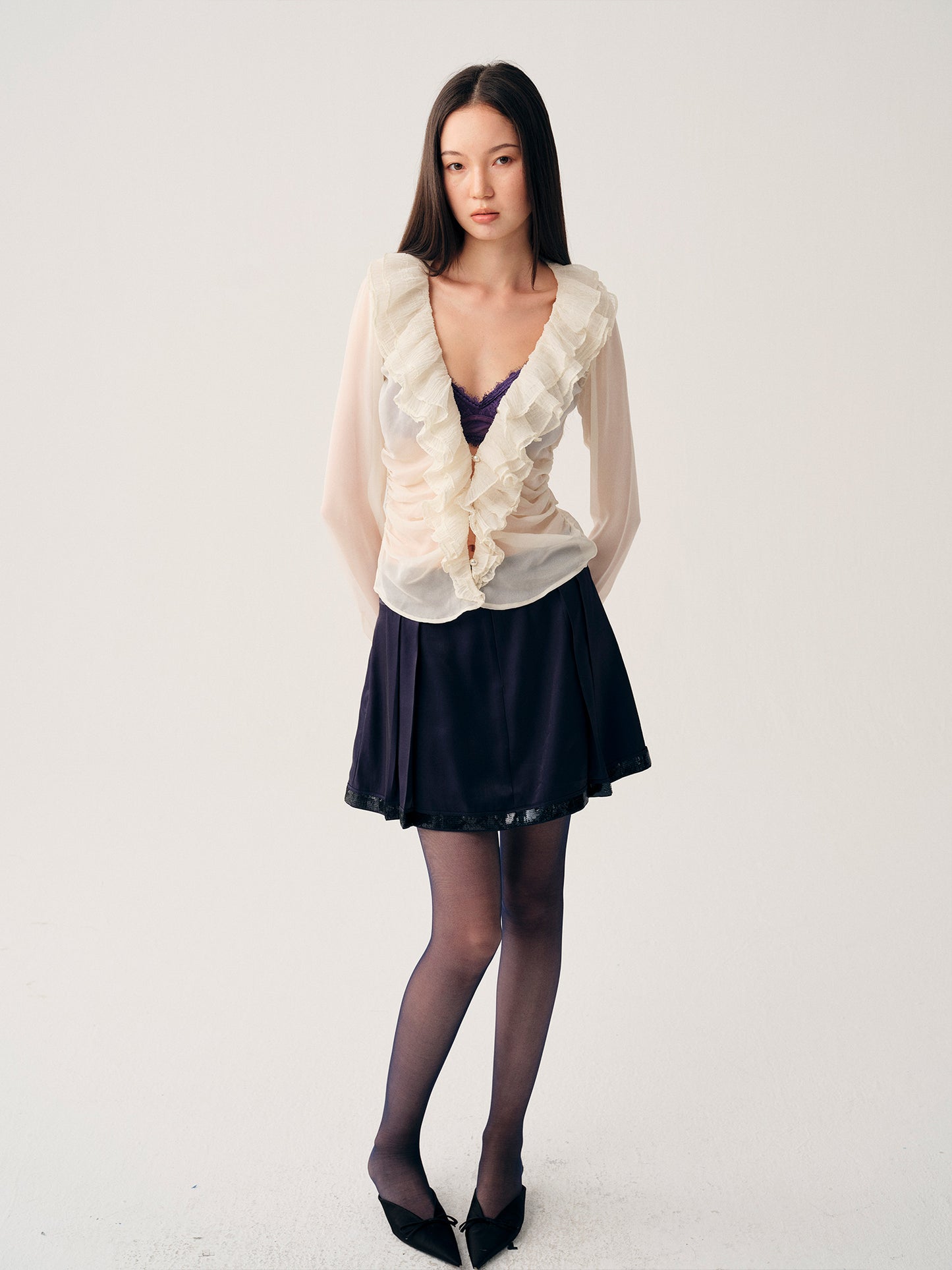 Dotyears Multi‑Layer Ruffled Cardigan