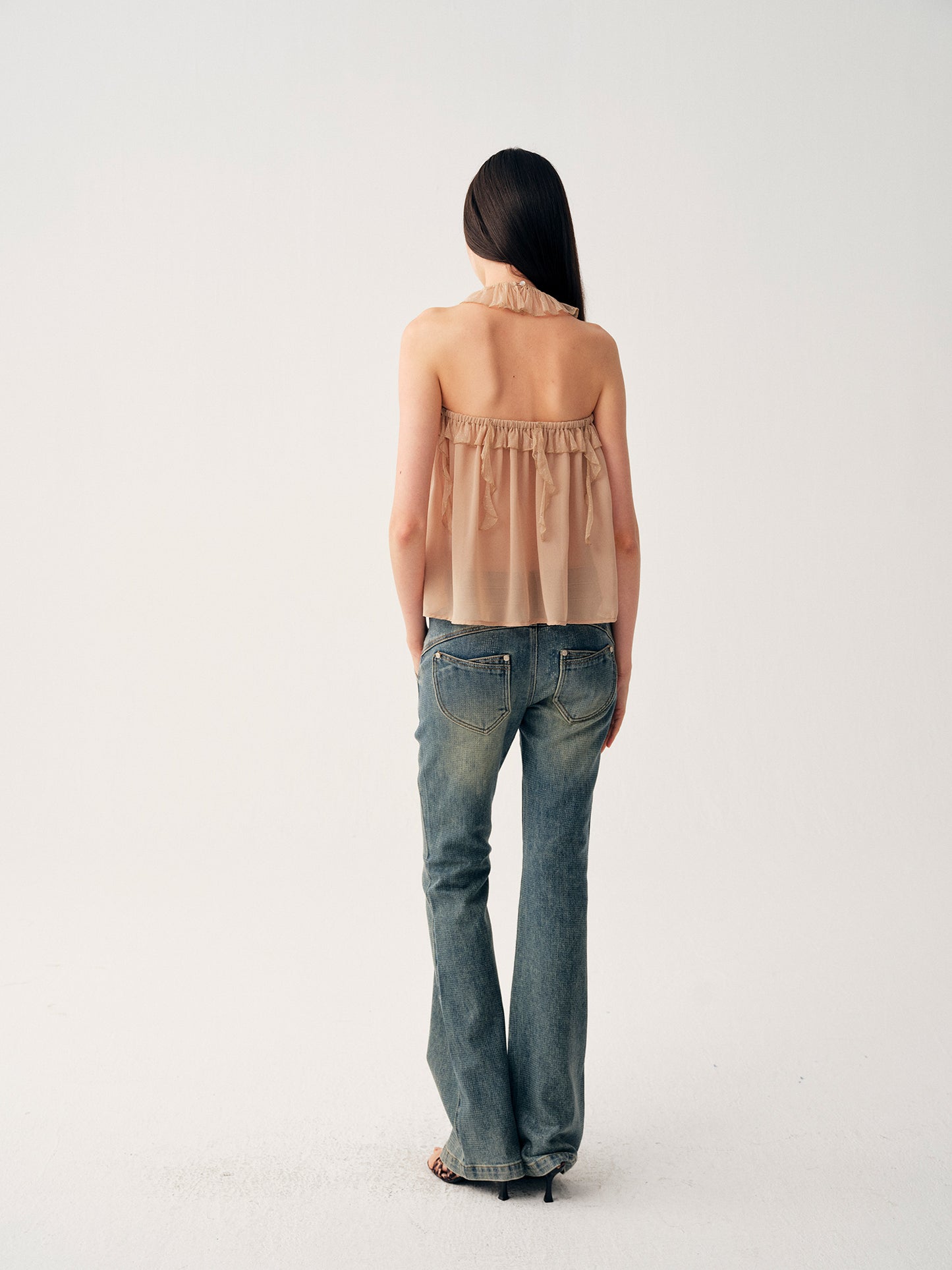Dotyears Ruffled Spliced Cami Top
