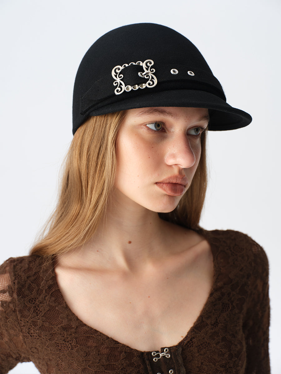 Dotyears Wool Riding Hat with Metal Buckle