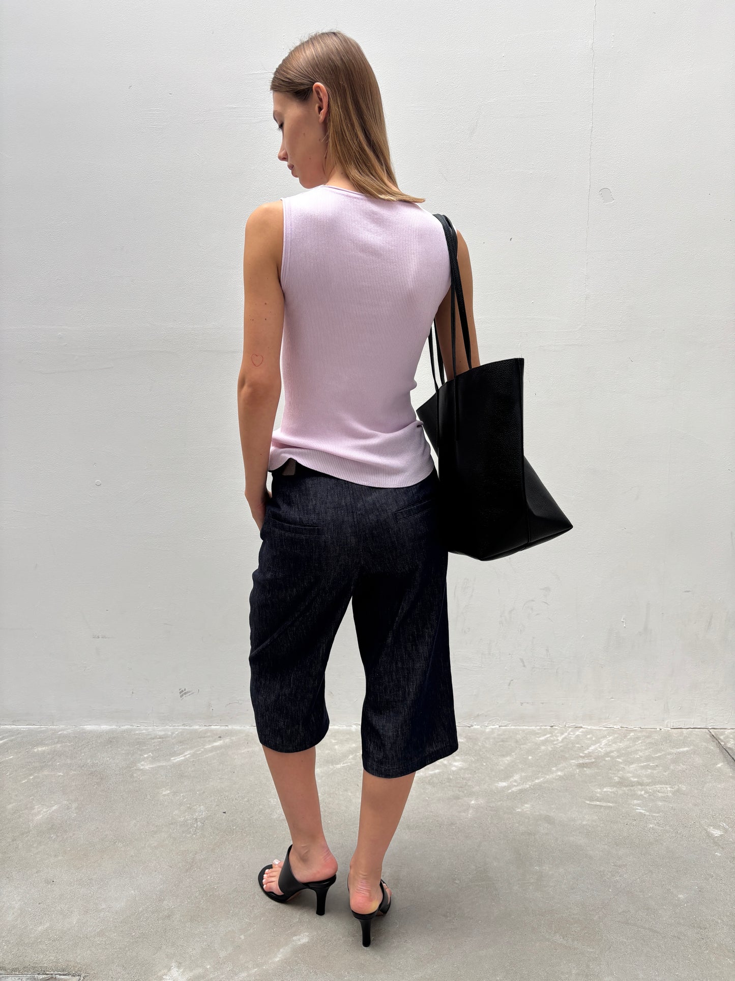 Hughum Long-staple cotton acetate silk knitted vest