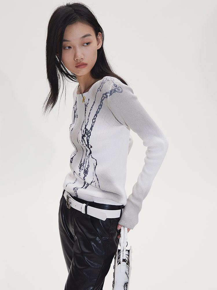 Dotyears 22aw printed sweater