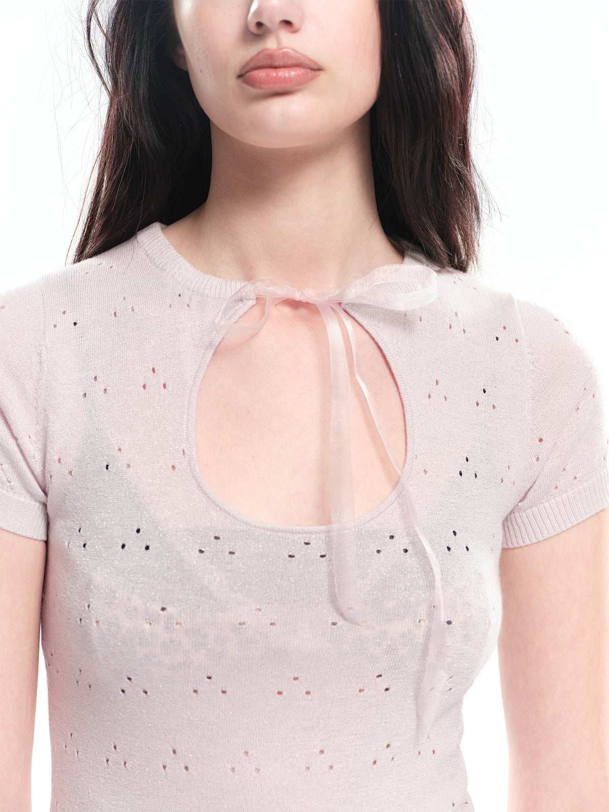 Dotyears Basic Eyelet Knit Top