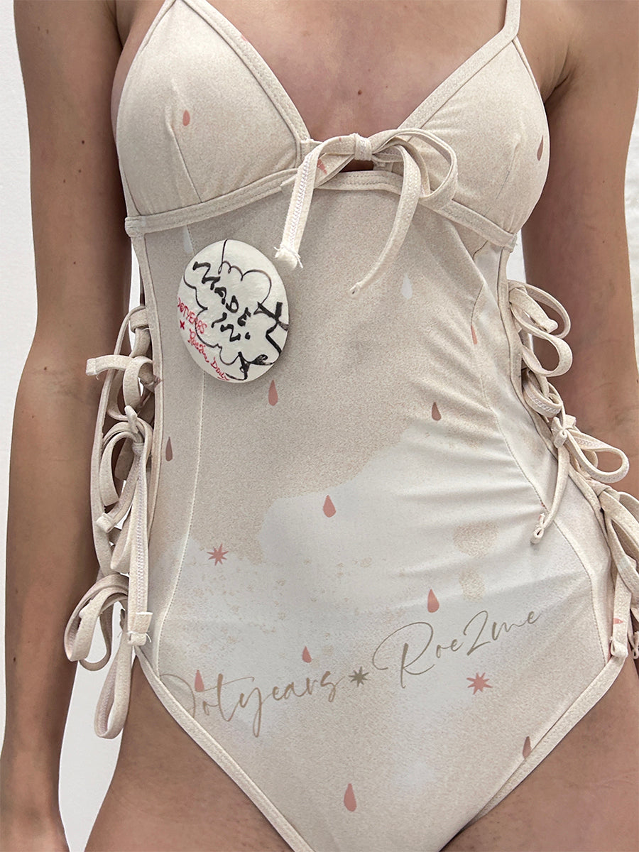 DotyearsxRoe2meDolly Original raindrop print one-piece swimsuit