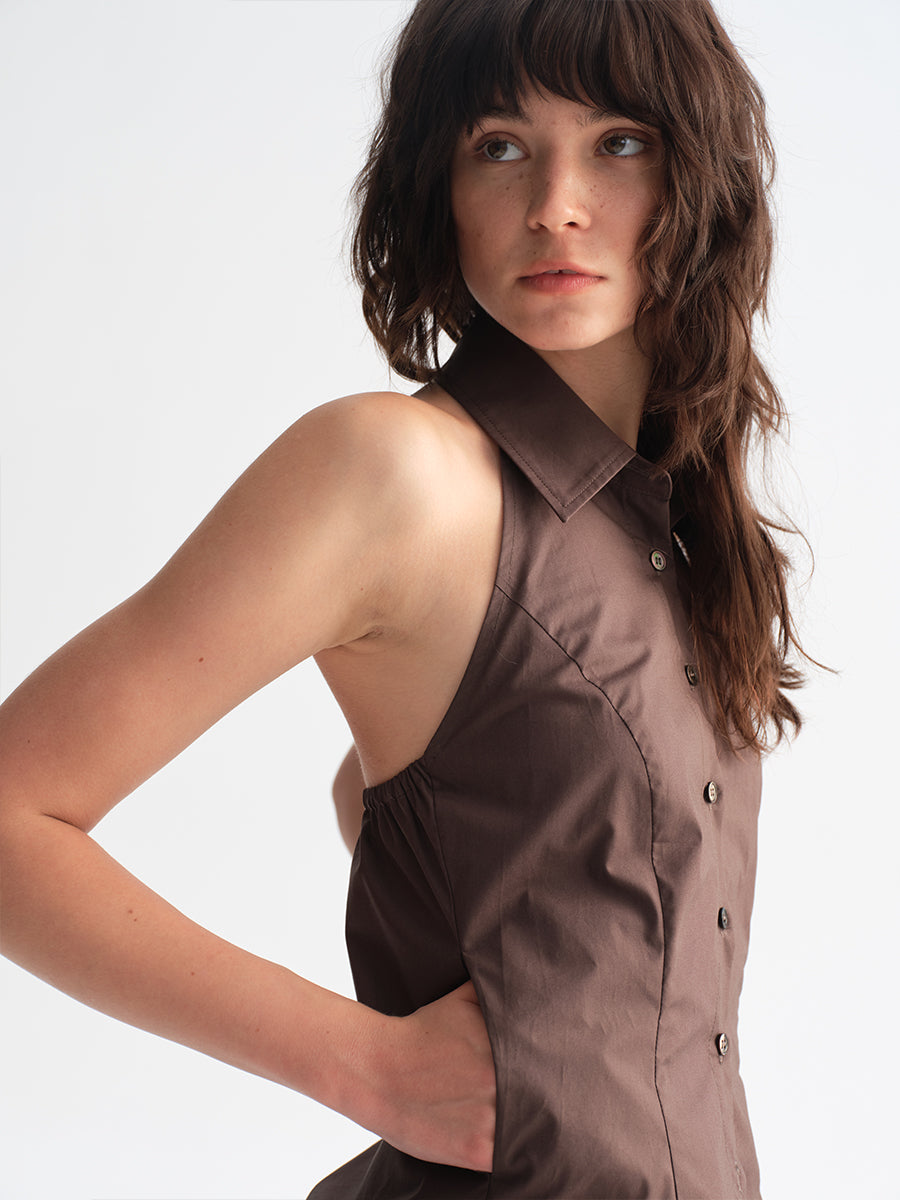 Hughum Cottony Halter Shirt Vest
