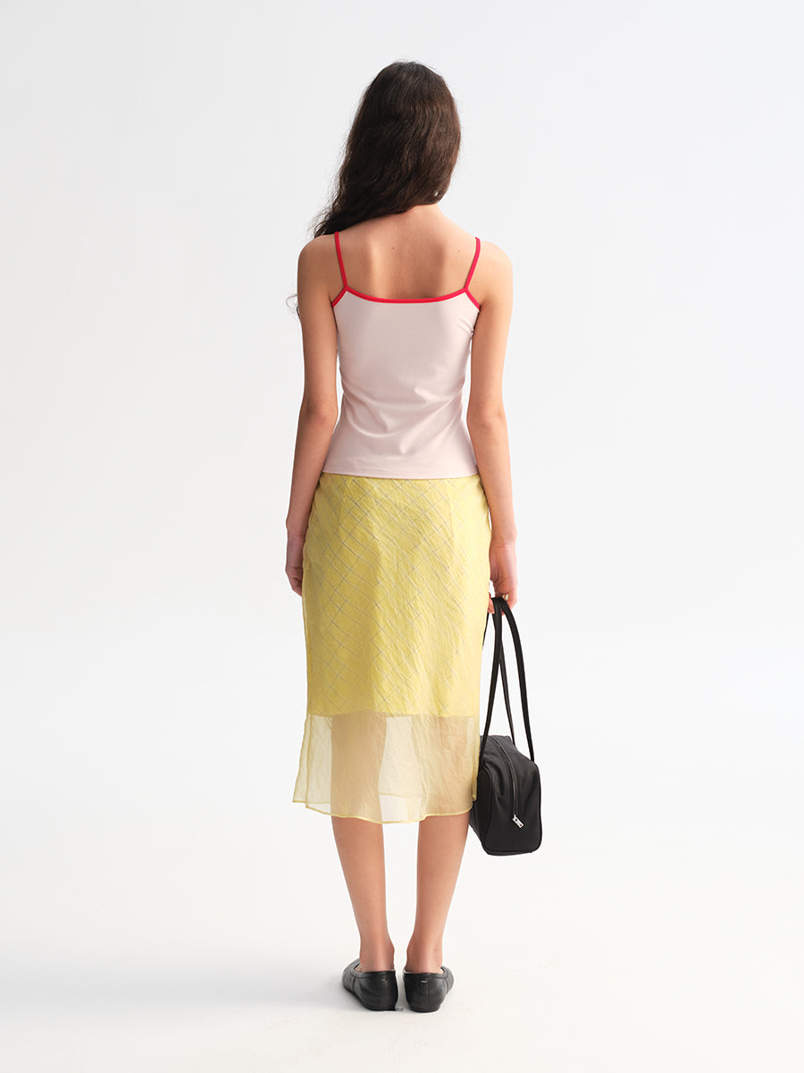 Hughum Modal Knit Color-Block Tank Top