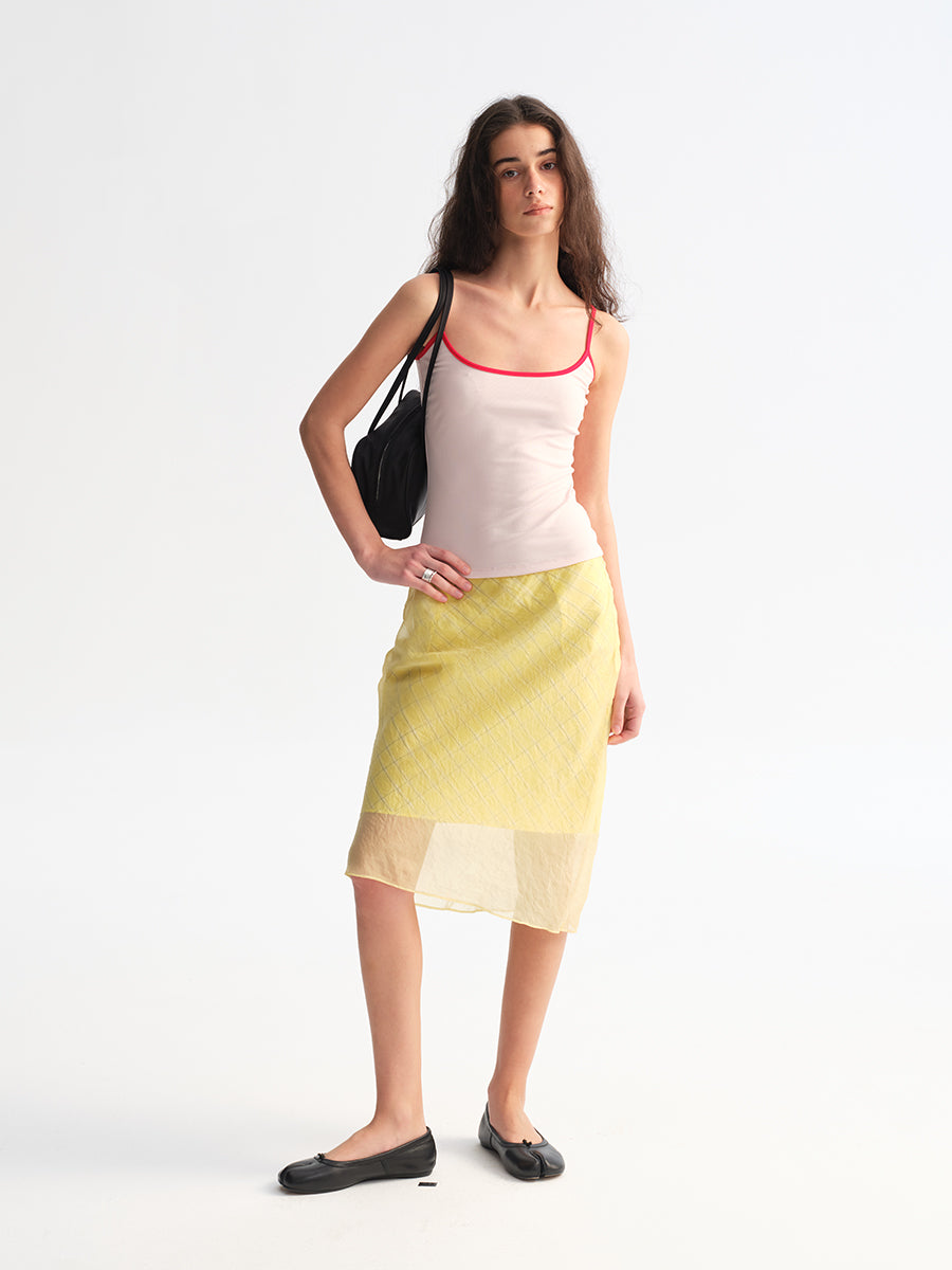 Hughum Modal Knit Color-Block Tank Top