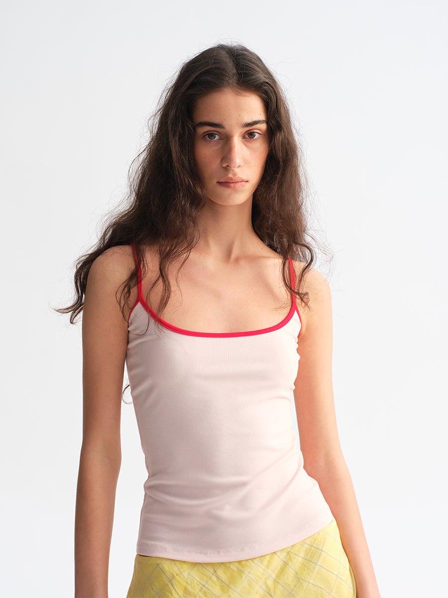 Hughum Modal Knit Color-Block Tank Top