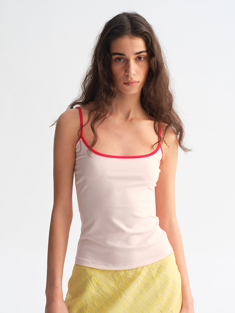 Hughum Modal Knit Color-Block Tank Top