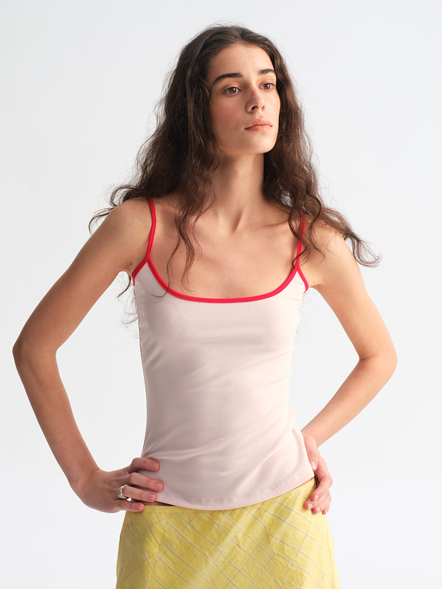 Hughum Modal Knit Color-Block Tank Top