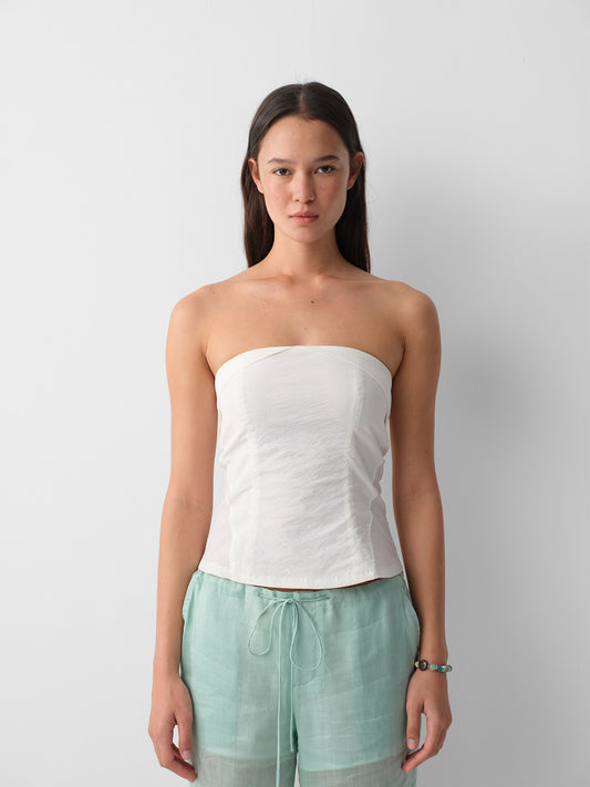Hughum 26SS White Nylon Tube Top