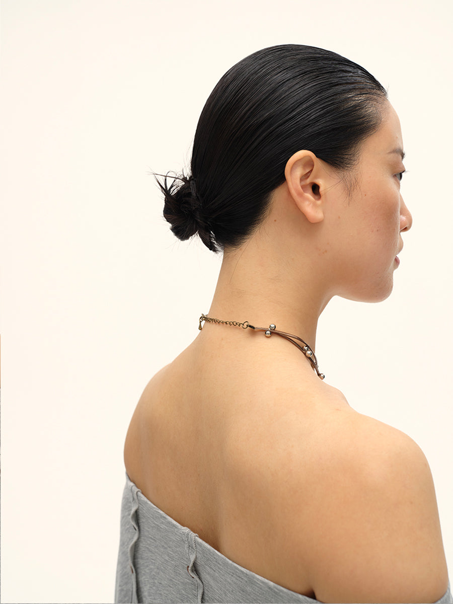 Dotyears24AW A necklace with seashell conch stitching beads in a niche original design