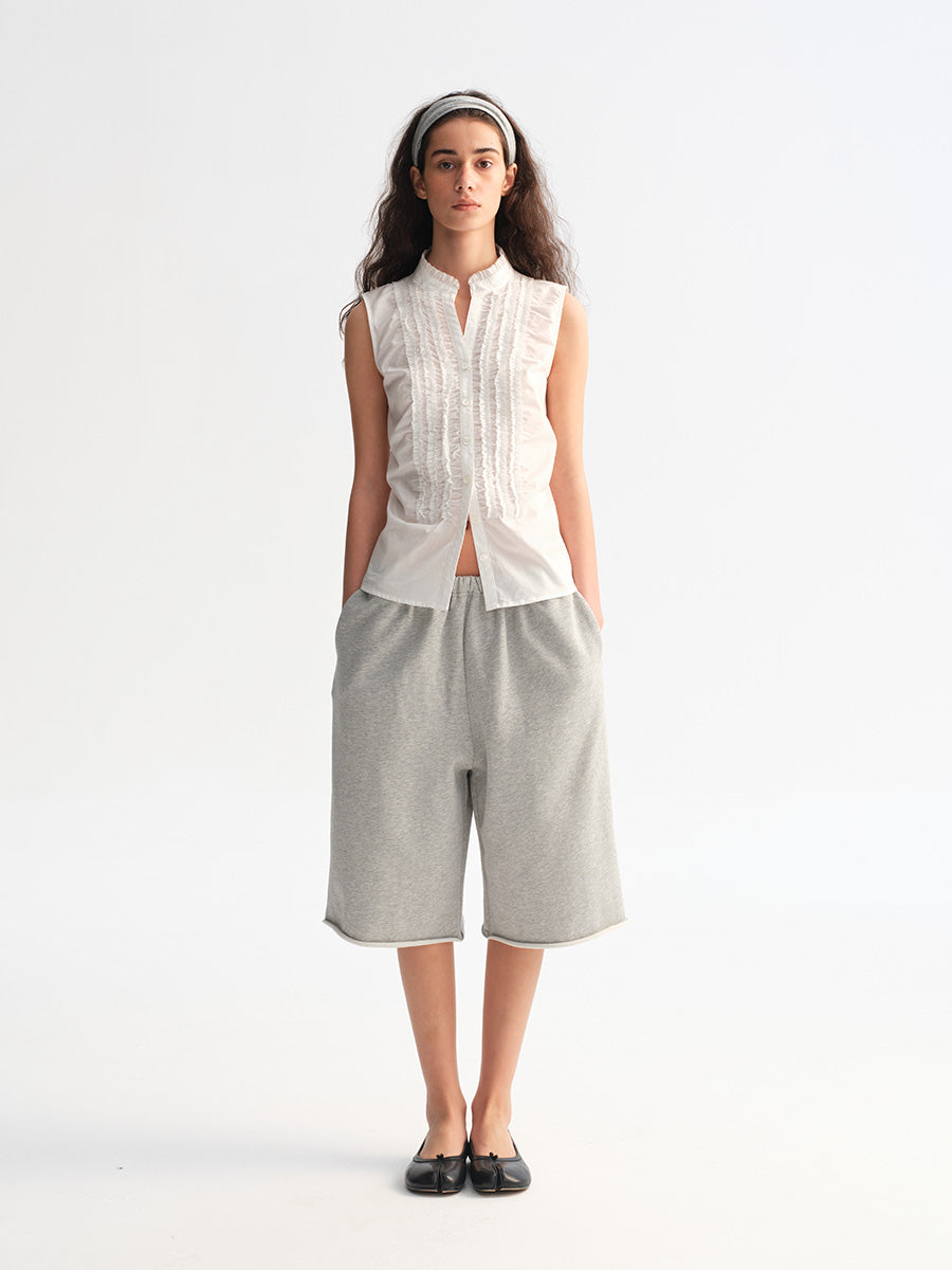 Hughum White lace-trimmed camisole shirt