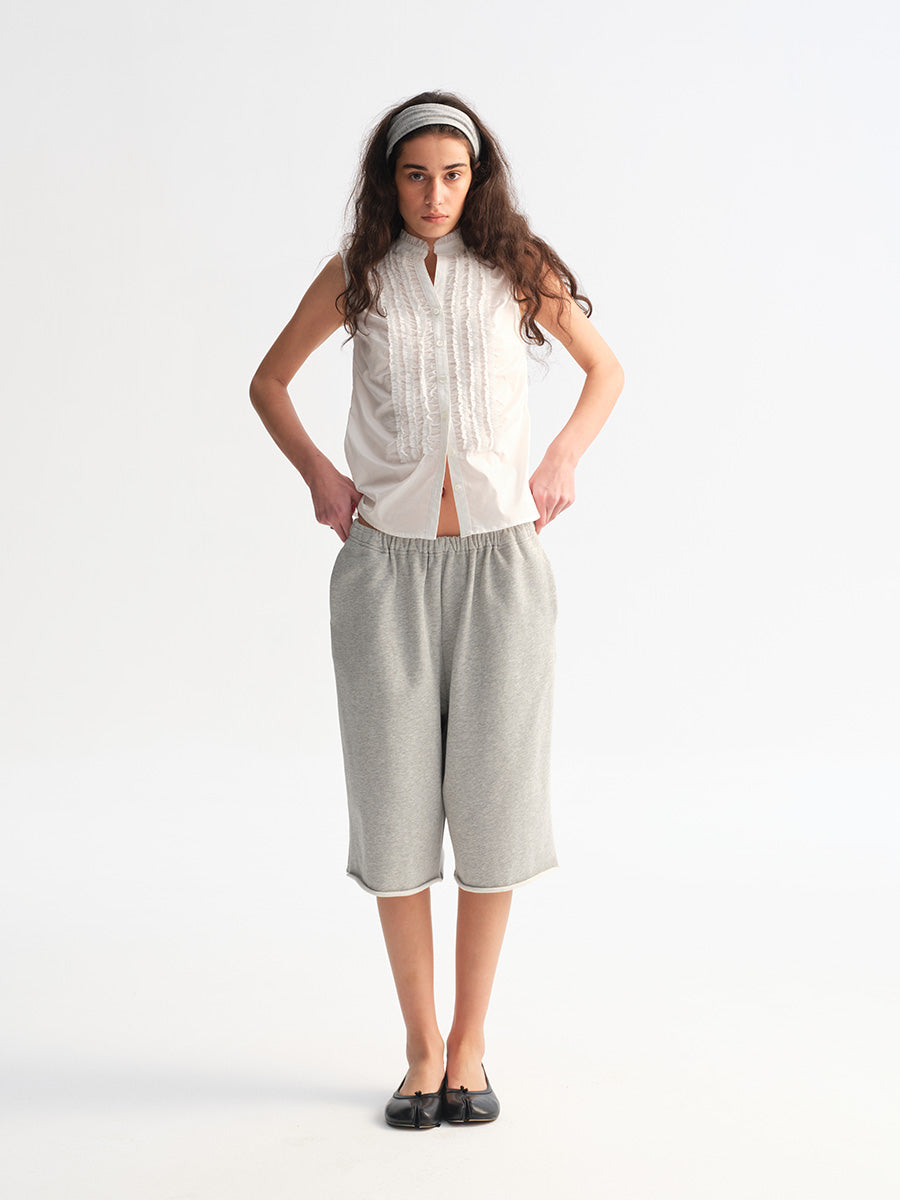 Hughum White lace-trimmed camisole shirt
